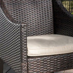 Antibes Outdoor Wicker Dining Chairs with Cushions by Christopher Knight Home - N/A