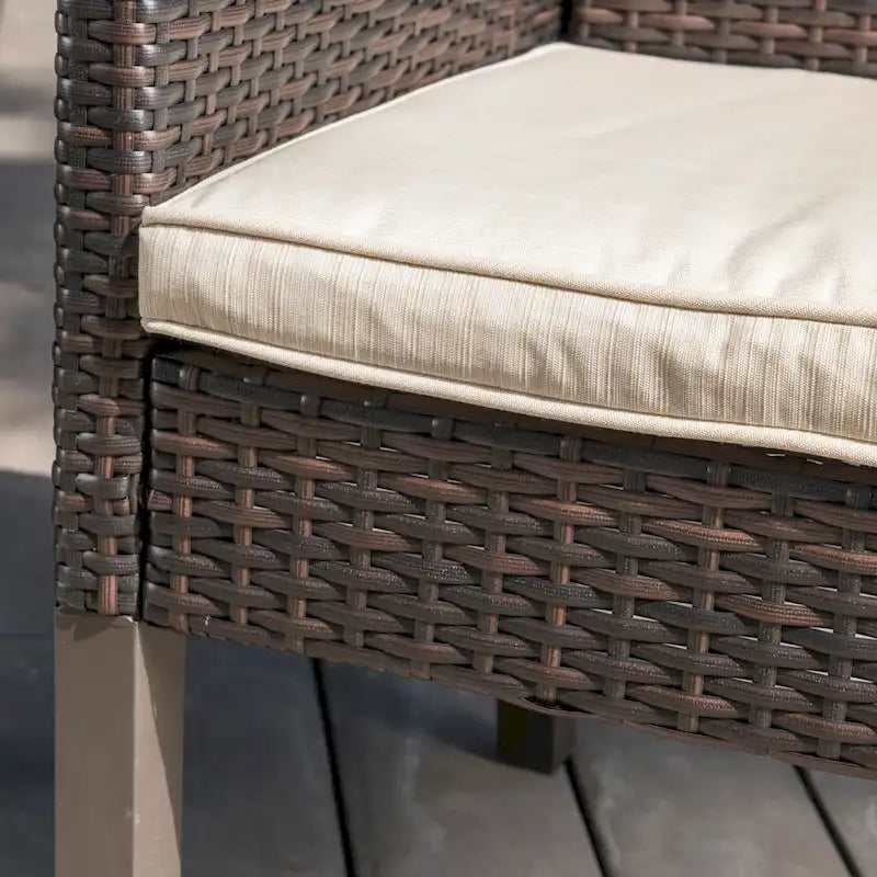Antibes Outdoor Wicker Dining Chairs with Cushions by Christopher Knight Home - N/A