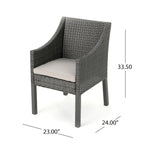 Antibes Outdoor Wicker Dining Chairs with Cushions by Christopher Knight Home - N/A