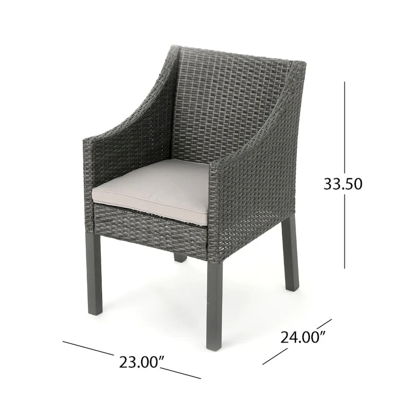 Antibes Outdoor Wicker Dining Chairs with Cushions by Christopher Knight Home - N/A