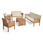 Carolina Outdoor 5-pc. Acacia Conversational Set by Christopher Knight Home