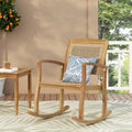 Welby Outdoor Acacia Wood and Wicker Outdoor Rocking Chair by Christopher Knight Home