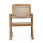 Welby Outdoor Acacia Wood and Wicker Outdoor Rocking Chair by Christopher Knight Home