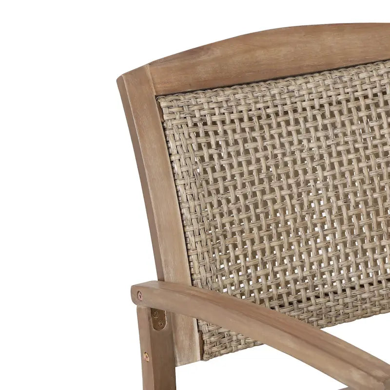 Welby Outdoor Acacia Wood and Wicker Outdoor Rocking Chair by Christopher Knight Home