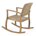 Welby Outdoor Acacia Wood and Wicker Outdoor Rocking Chair by Christopher Knight Home