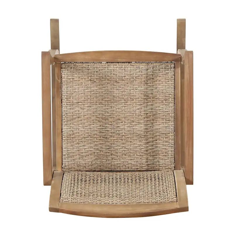 Welby Outdoor Acacia Wood and Wicker Outdoor Rocking Chair by Christopher Knight Home