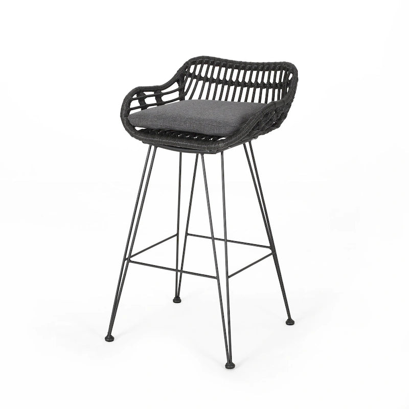 Dale Outdoor Wicker 30 Inch Barstools (Set of 2) by Christopher Knight Home