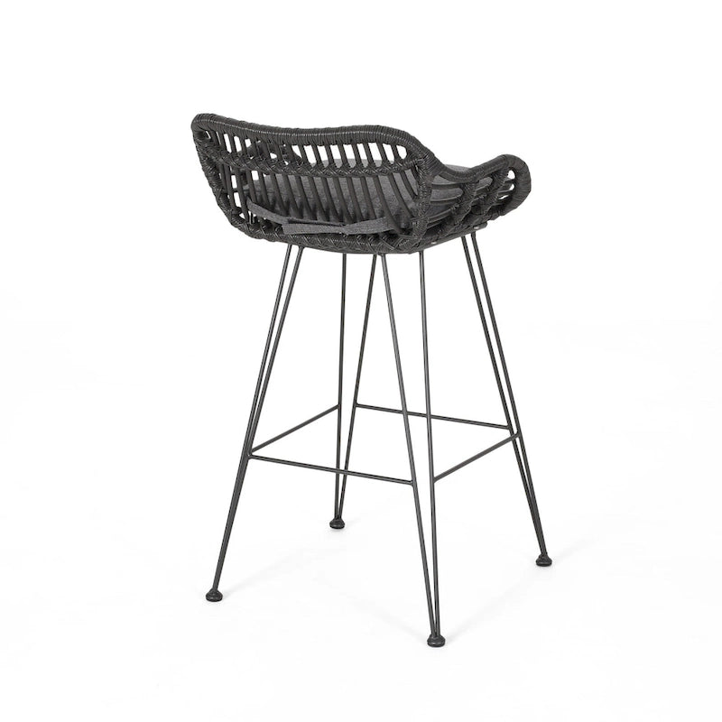 Dale Outdoor Wicker 30 Inch Barstools (Set of 2) by Christopher Knight Home