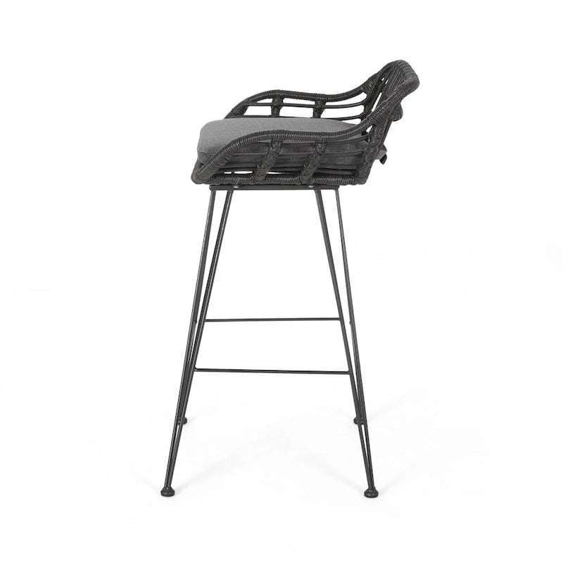 Dale Outdoor Wicker 30 Inch Barstools (Set of 2) by Christopher Knight Home