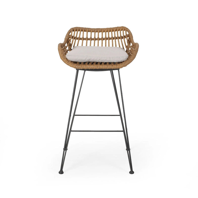 Dale Outdoor Wicker 30 Inch Barstools (Set of 2) by Christopher Knight Home