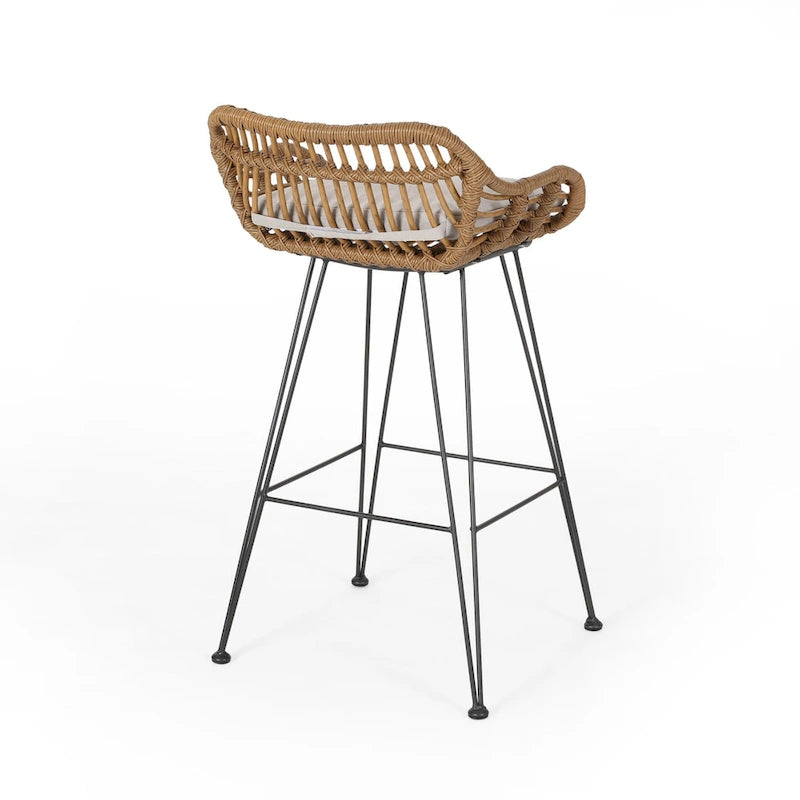 Dale Outdoor Wicker 30 Inch Barstools (Set of 2) by Christopher Knight Home