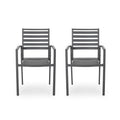 Cape Coral Aluminum Modern Outdoor Dining Chair (Set of 2) by Christopher Knight Home