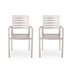 Cape Coral Aluminum Modern Outdoor Dining Chair (Set of 2) by Christopher Knight Home