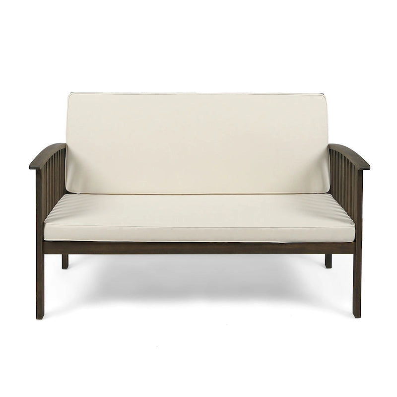 Carolina Outdoor Acacia Wood Loveseat by Christopher Knight Home