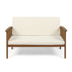 Carolina Outdoor Acacia Wood Loveseat by Christopher Knight Home