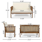 Carolina Outdoor Acacia Wood Loveseat by Christopher Knight Home