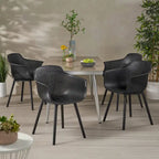Lotus Outdoor Modern Dining Chairs (Set of 4) by Christopher Knight Home