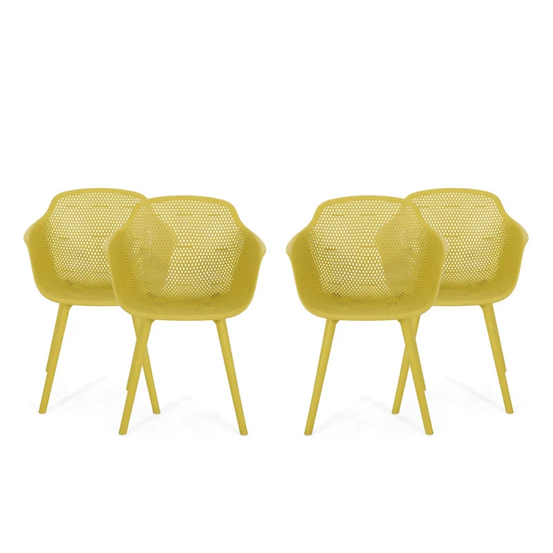 Lotus Outdoor Modern Dining Chairs (Set of 4) by Christopher Knight Home