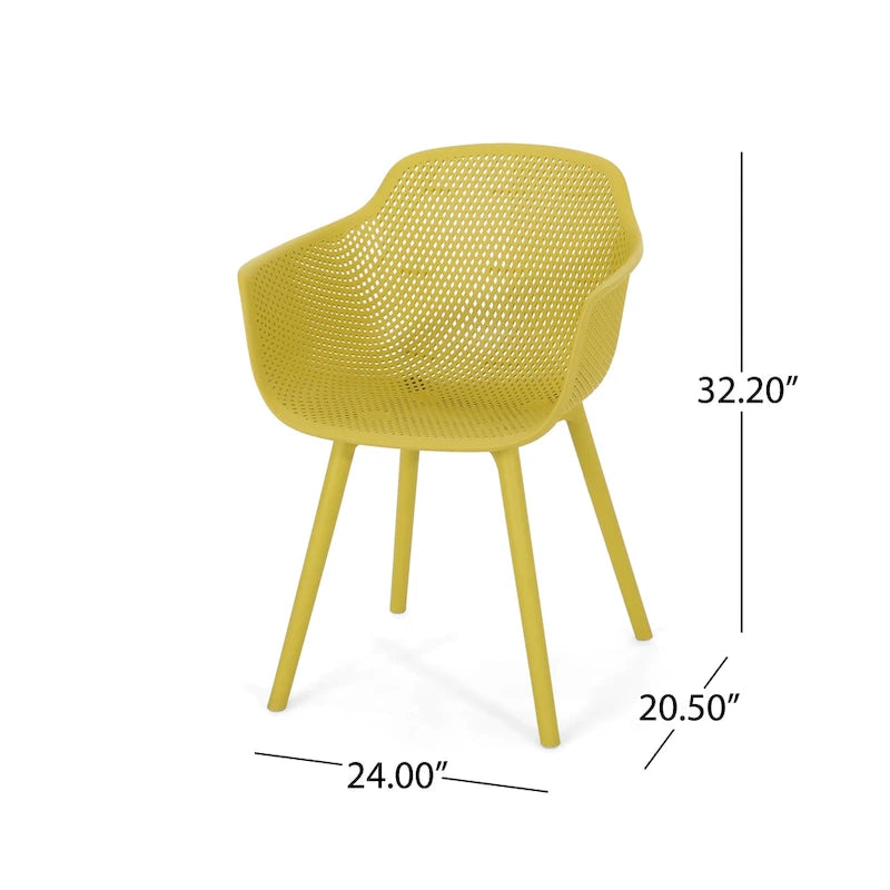 Lotus Outdoor Modern Dining Chairs (Set of 4) by Christopher Knight Home