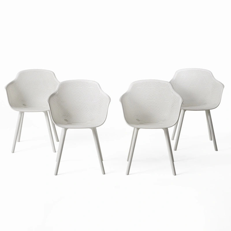 Lotus Outdoor Modern Dining Chairs (Set of 4) by Christopher Knight Home