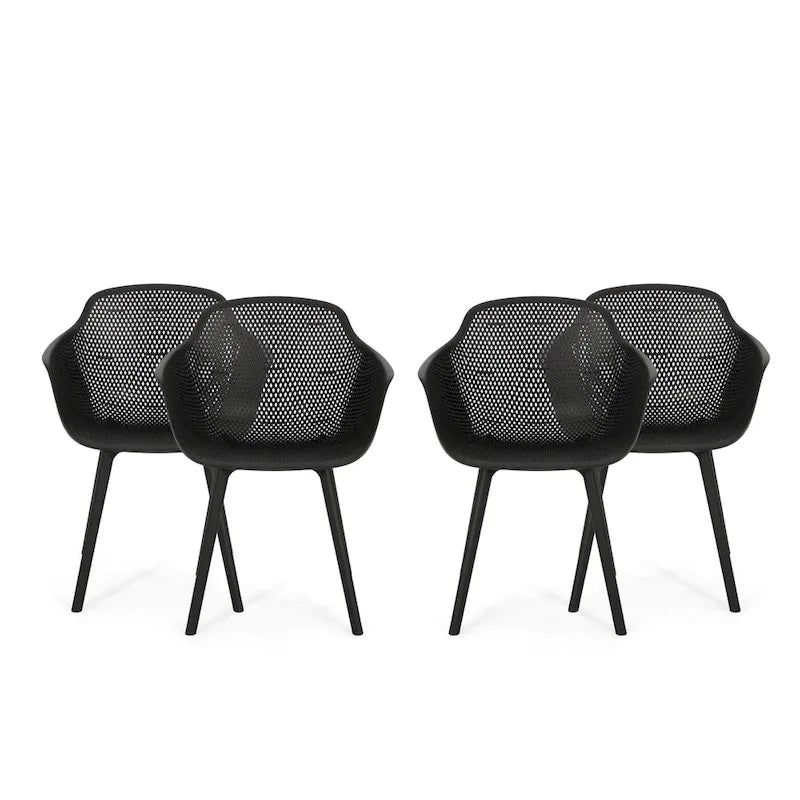 Lotus Outdoor Modern Dining Chairs (Set of 4) by Christopher Knight Home