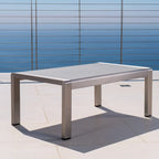 Cape Coral Outdoor Aluminum and Tempered Glass Coffee Table by Christopher Knight Home