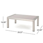 Cape Coral Outdoor Aluminum and Tempered Glass Coffee Table by Christopher Knight Home
