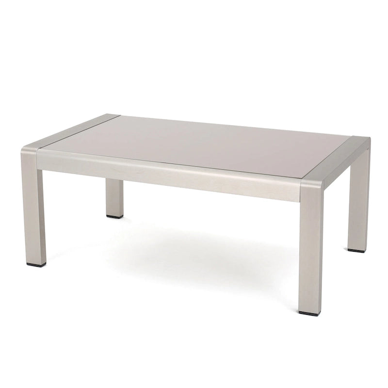 Cape Coral Outdoor Aluminum and Tempered Glass Coffee Table by Christopher Knight Home