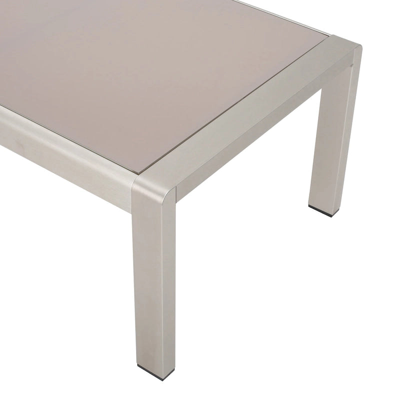 Cape Coral Outdoor Aluminum and Tempered Glass Coffee Table by Christopher Knight Home