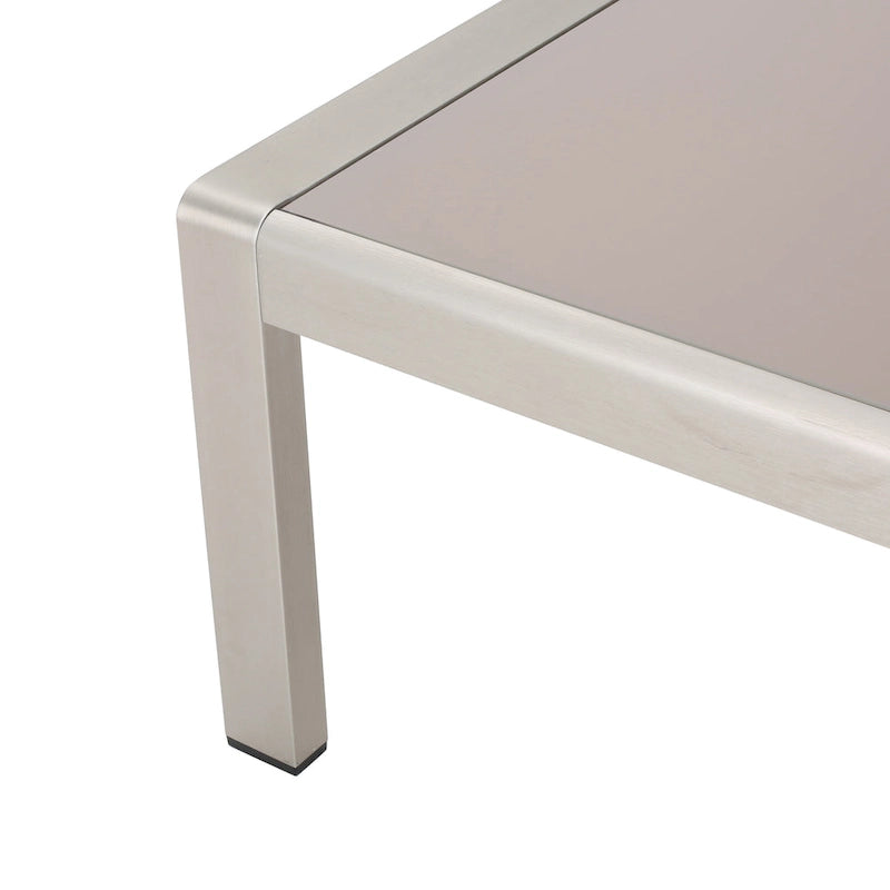 Cape Coral Outdoor Aluminum and Tempered Glass Coffee Table by Christopher Knight Home