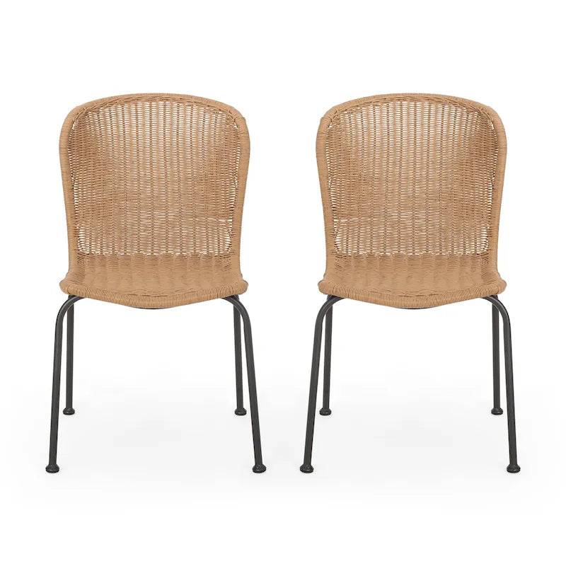 Spinnaker Outdoor Boho Wicker Dining Chair (Set of 2) by Christopher Knight Home - 20.25 W x 25.50 D x 34.75 H