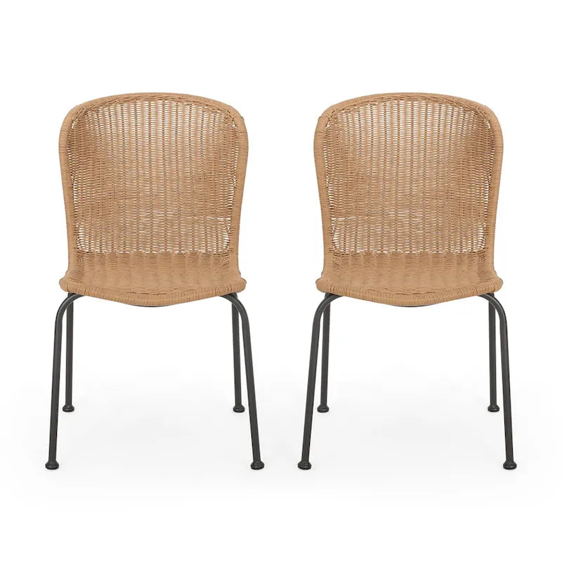 Spinnaker Outdoor Boho Wicker Dining Chair (Set of 2) by Christopher Knight Home - 20.25 W x 25.50 D x 34.75 H