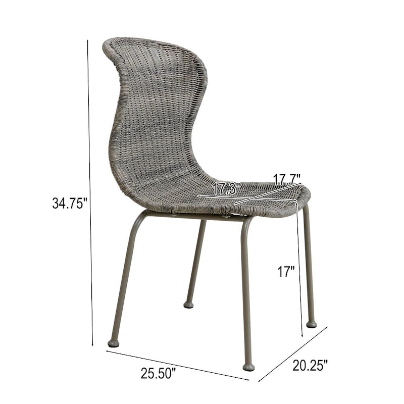 Spinnaker Outdoor Boho Wicker Dining Chair (Set of 2) by Christopher Knight Home - 20.25 W x 25.50 D x 34.75 H