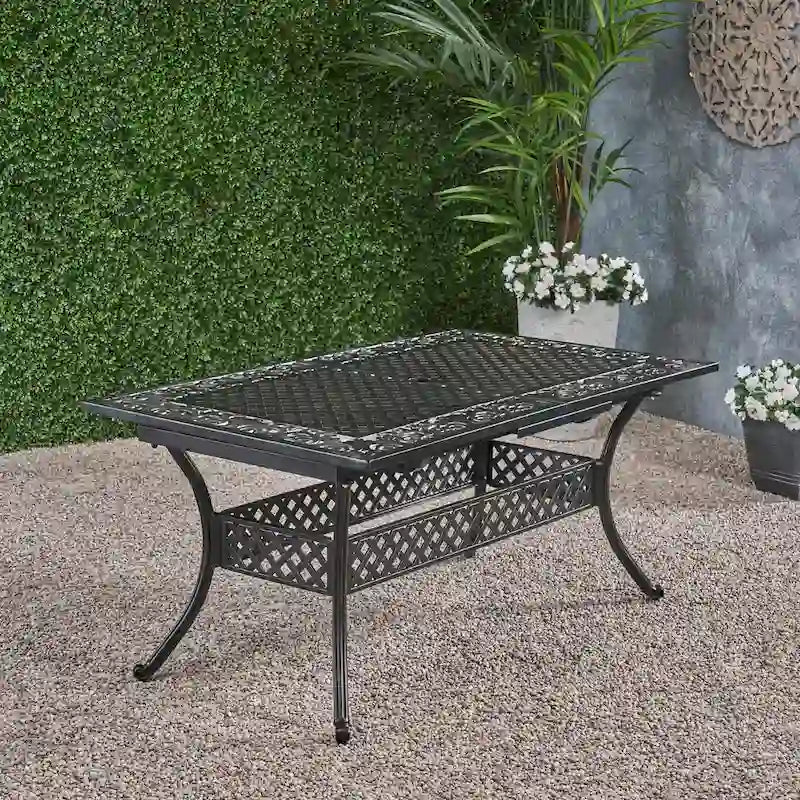 Phoenix Outdoor 64 - 81Expandable Cast Aluminum Dining Table by Christopher Knight Home