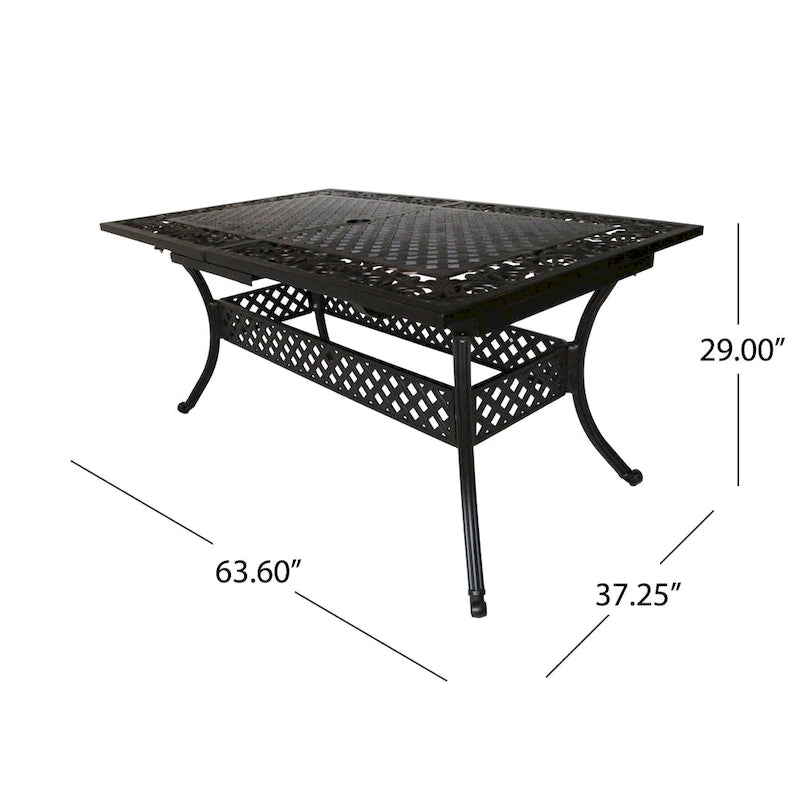 Phoenix Outdoor 64 - 81Expandable Cast Aluminum Dining Table by Christopher Knight Home