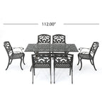 Austin Outdoor 7-piece Cast Aluminum Rectangle Dining Set by Christopher Knight Home
