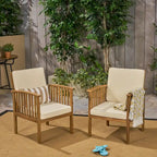 Casa Acacia Outdoor Acacia Wood Club Chairs(Set of 2) by Christopher Knight Home