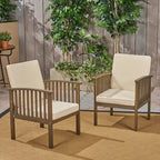 Casa Acacia Outdoor Acacia Wood Club Chairs(Set of 2) by Christopher Knight Home