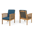 Casa Acacia Outdoor Acacia Wood Club Chairs(Set of 2) by Christopher Knight Home