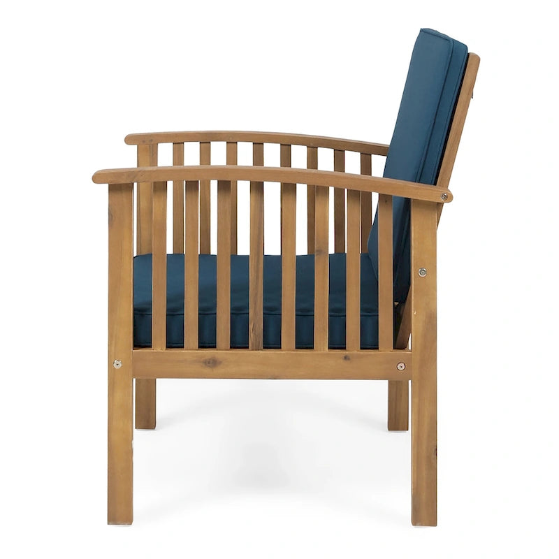 Casa Acacia Outdoor Acacia Wood Club Chairs(Set of 2) by Christopher Knight Home