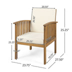 Casa Acacia Outdoor Acacia Wood Club Chairs(Set of 2) by Christopher Knight Home