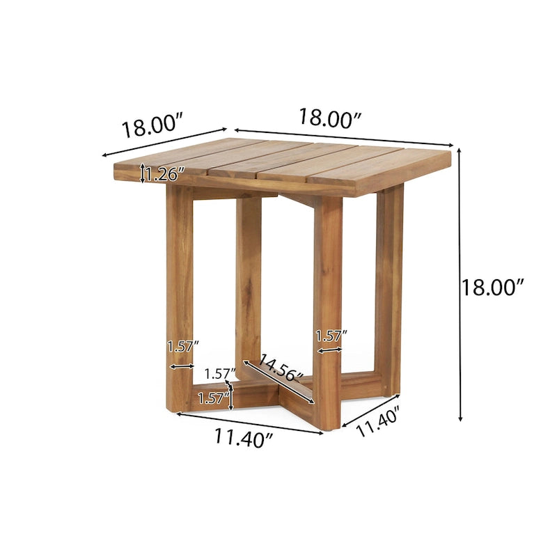 Hamel Outdoor Acacia Wood Square Side Table by Christopher Knight Home