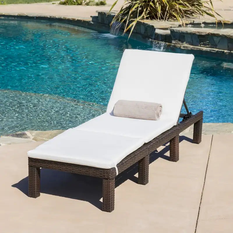 Jamaica Outdoor Chaise Lounge with Cushion (Set of 2) by Christopher Knight Home