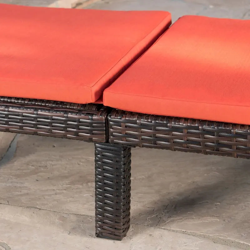 Jamaica Outdoor Chaise Lounge with Cushion (Set of 2) by Christopher Knight Home