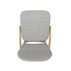 Arthur Outdoor French Cafe Chairs - Aluminum and Wicker - Gray/Bamboo Finish (Set of 2) - 17.75 L x 23.00 W x 34.50 H