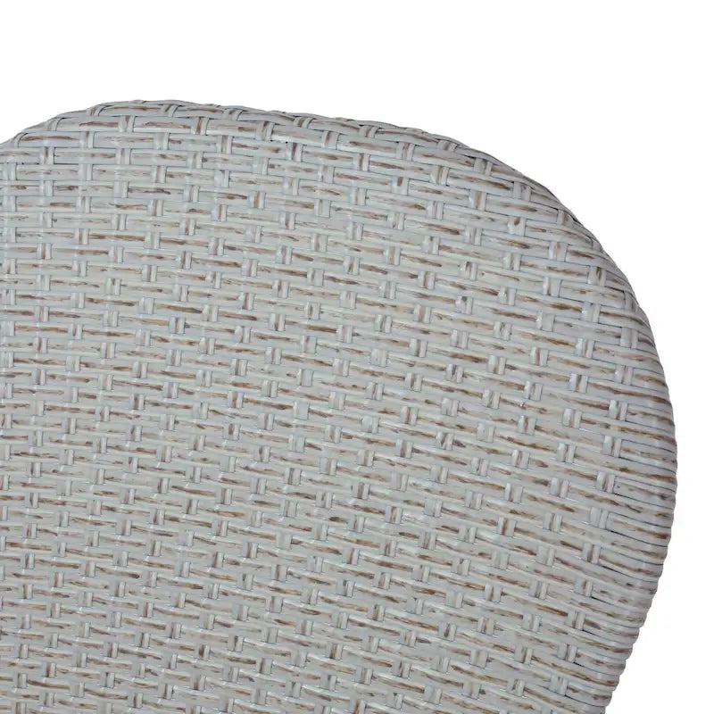 Arthur Outdoor French Cafe Chairs - Aluminum and Wicker - Gray/Bamboo Finish (Set of 2) - 17.75 L x 23.00 W x 34.50 H