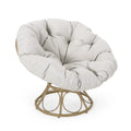 Maries Outdoor Papasan Swivel Chair with Cushion by Christopher Knight Home