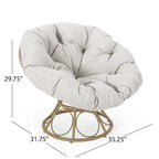 Maries Outdoor Papasan Swivel Chair with Cushion by Christopher Knight Home