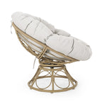 Maries Outdoor Papasan Swivel Chair with Cushion by Christopher Knight Home
