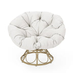 Maries Outdoor Papasan Swivel Chair with Cushion by Christopher Knight Home